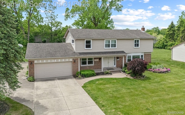 1916 Squirrel Valley Dr, Bloomfield Hills, MI 48304 - traditional-style house featuring brick siding, driveway, and a garage