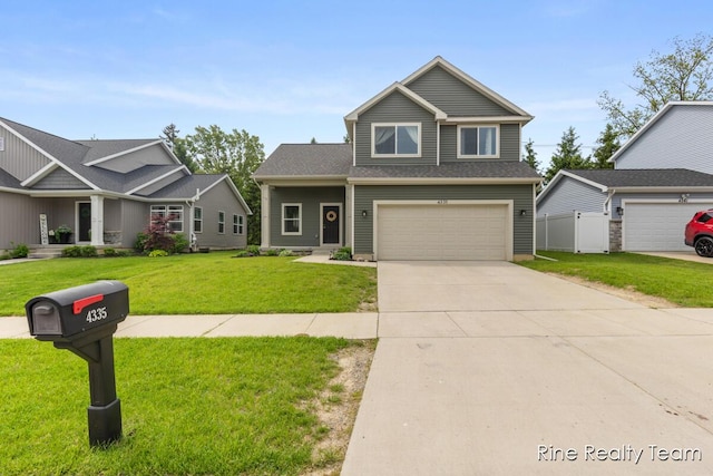 4335 Norway St, Holt, MI 48842 - craftsman-style home featuring driveway, a front yard, and a garage
