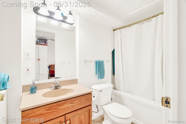 48757 Tilford Ct, Shelby Twp, MI 48315 - bathroom with vanity, toilet, and shower / bath combo