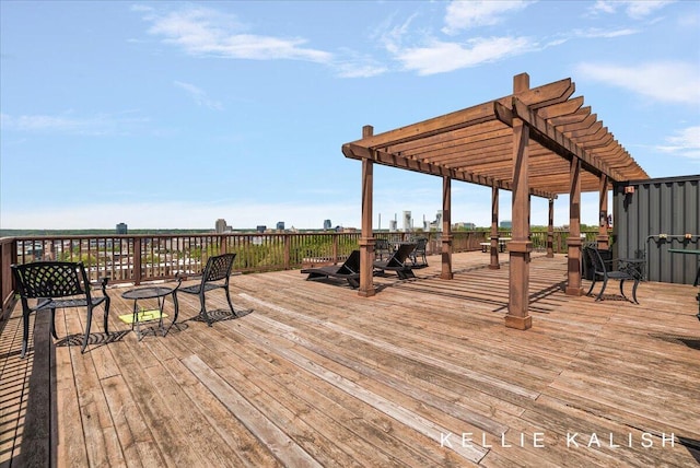 505 Cherry St SE Unit 612, Grand Rapids, MI 49503 - wooden terrace with a pergola