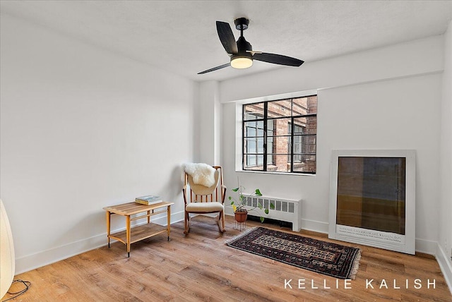 505 Cherry St SE Unit 612, Grand Rapids, MI 49503 - living area featuring radiator, baseboards, and wood finished floors