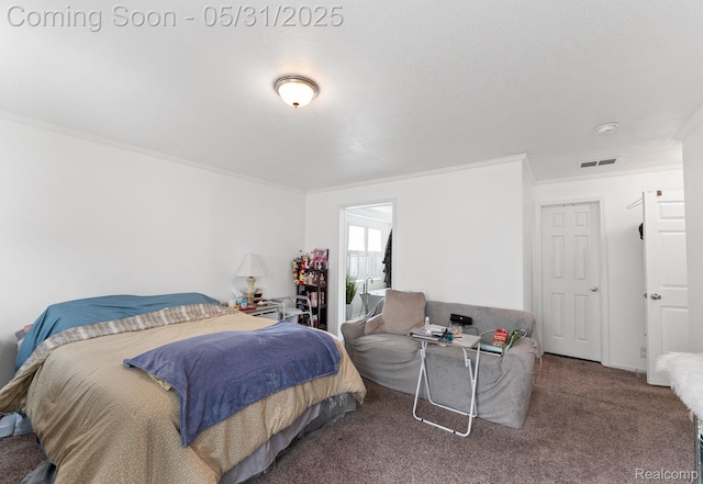 8551 Boyer Dr, Willis, MI 48191 - carpeted bedroom featuring crown molding