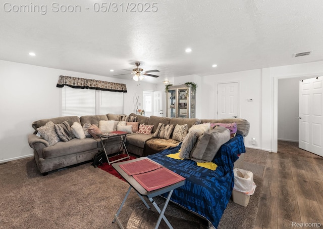 8551 Boyer Dr, Willis, MI 48191 - living area with recessed lighting, ceiling fan, baseboards, and wood finished floors