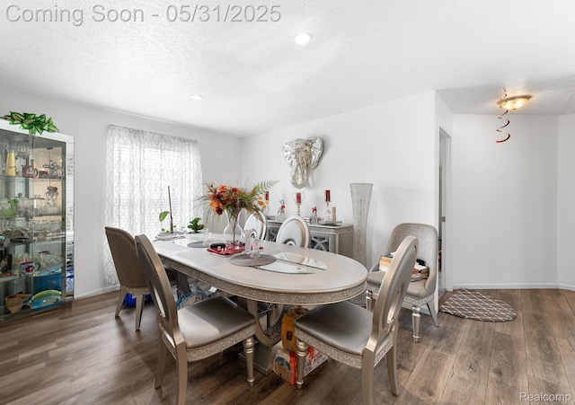 8551 Boyer Dr, Willis, MI 48191 - dining room with wood finished floors, a textured ceiling, recessed lighting, and baseboards