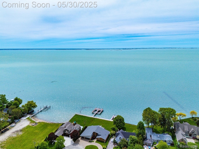 50820 Marsha Ln, New Baltimore, MI 48047 - aerial view of residential area featuring a nearby body of water