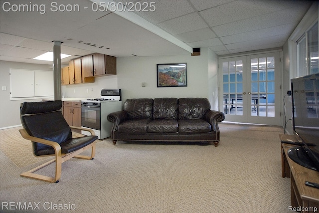44500 Louvert Ct, Novi, MI 48375 - living area with light carpet and a paneled ceiling