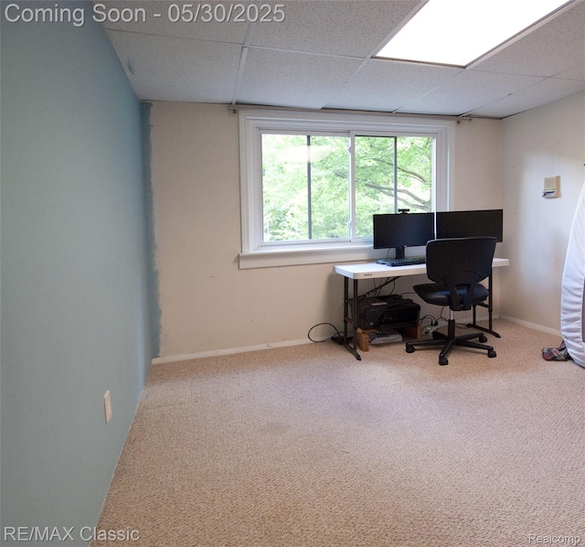 44500 Louvert Ct, Novi, MI 48375 - carpeted office space with a paneled ceiling and baseboards