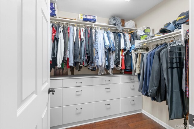 6241 Sapphire Ct, Grand Blanc, MI 48439 - walk in closet with dark wood-style floors