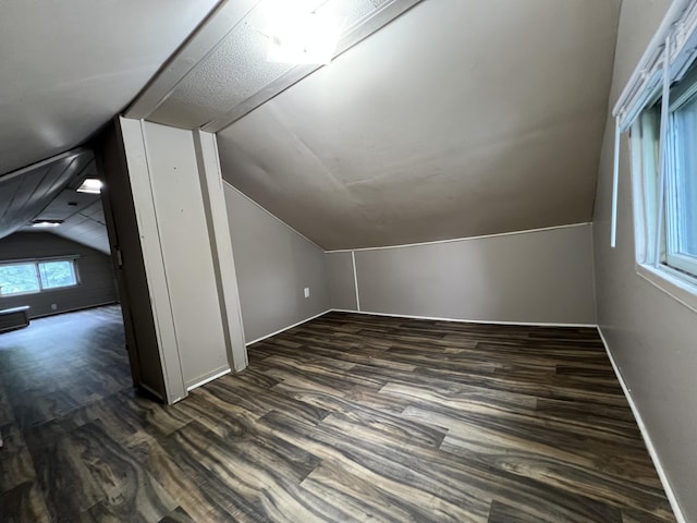 937 S Holmes St, Lansing, MI 48912 - additional living space with lofted ceiling, dark wood finished floors, and baseboards