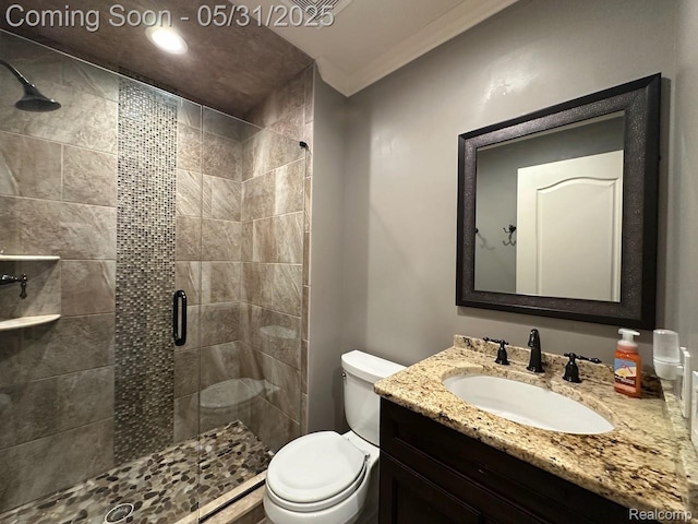 52006 Finch Ct, Shelby Twp, MI 48315 - full bathroom with toilet, a shower stall, and vanity