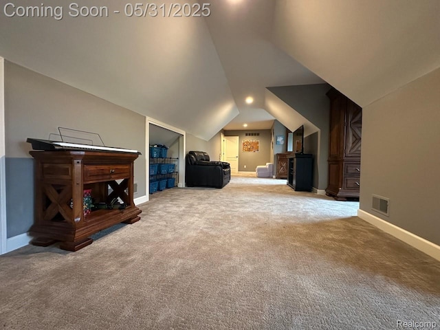 52006 Finch Ct, Shelby Twp, MI 48315 - bonus room featuring light carpet, vaulted ceiling, and baseboards