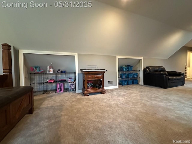 52006 Finch Ct, Shelby Twp, MI 48315 - carpeted living area with vaulted ceiling