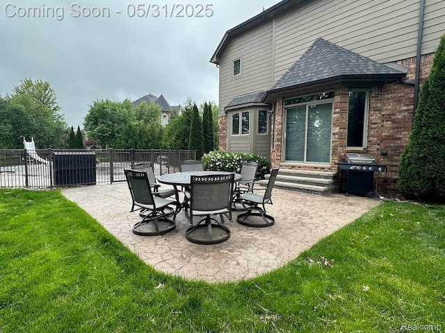 52006 Finch Ct, Shelby Twp, MI 48315 - view of patio featuring entry steps and a grill