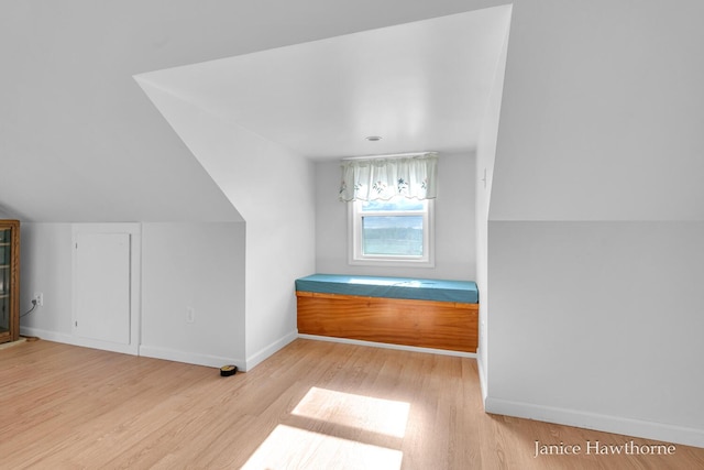 5777 N Broadway, Freeport, MI 49325 - bonus room featuring wood finished floors, baseboards, and vaulted ceiling
