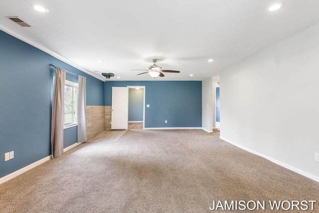 4403 4th St, Caledonia, MI 49316 - carpeted empty room with recessed lighting, a ceiling fan, and baseboards