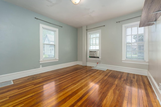617 Wheaton Ave, Kalamazoo, MI 49008 - spare room featuring hardwood / wood-style flooring, plenty of natural light, baseboards, and cooling unit
