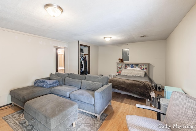 6387 Wainscot Dr SE Unit 102, Grand Rapids, MI 49546 - bedroom featuring light wood-style flooring, electric panel, and a spacious closet