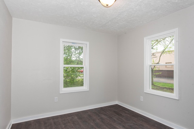 1226 Shakespeare Ave, Kalamazoo, MI 49001 - spare room featuring healthy amount of natural light, dark wood finished floors, a textured ceiling, and baseboards
