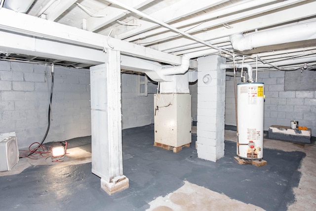 1226 Shakespeare Ave, Kalamazoo, MI 49001 - unfinished basement featuring gas water heater and heating unit