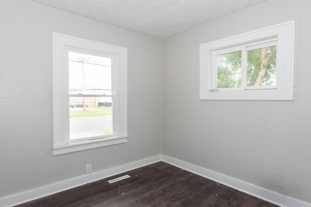 1226 Shakespeare Ave, Kalamazoo, MI 49001 - spare room with dark wood-type flooring, plenty of natural light, baseboards, and a textured ceiling