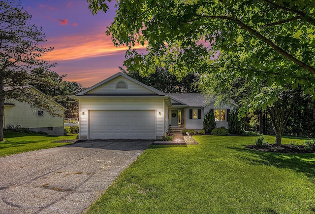 4465 Spinnaker Ln, Pleasant Lake, MI 49272 - single story home featuring an attached garage, driveway, and a front lawn