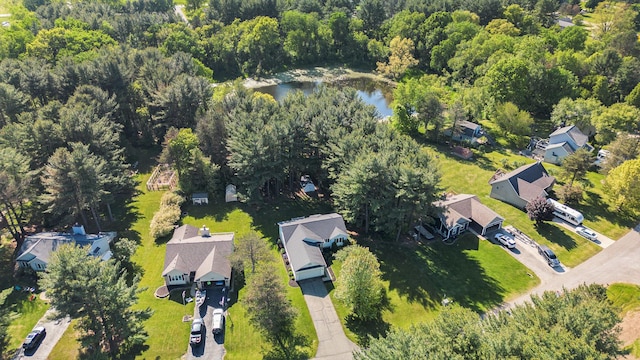 4465 Spinnaker Ln, Pleasant Lake, MI 49272 - aerial view of property and surrounding area featuring a large body of water, a heavily wooded area, and nearby suburban area