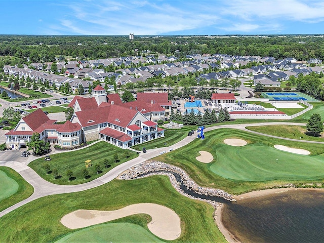 13944 Harrington Lndg, Holland, MI 49424 - aerial perspective of suburban area with a local golf course and a large body of water