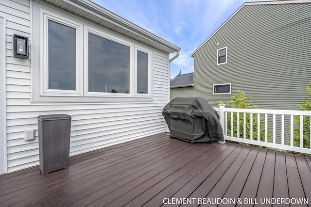 13944 Harrington Lndg, Holland, MI 49424 - wooden terrace featuring a grill