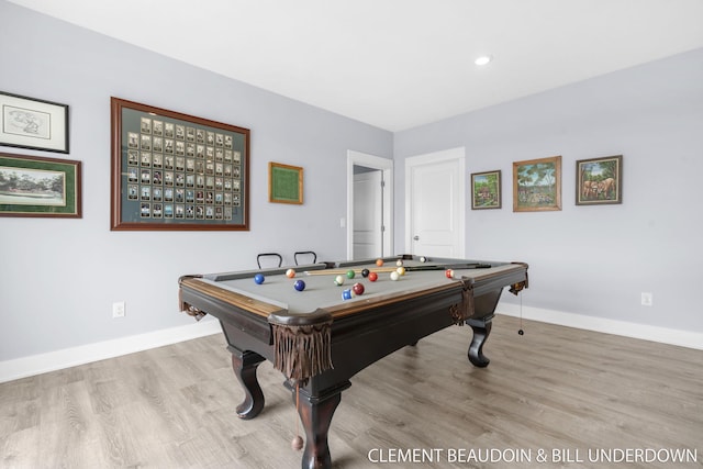13944 Harrington Lndg, Holland, MI 49424 - recreation room with billiards table, wood finished floors, baseboards, and recessed lighting
