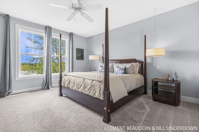 13944 Harrington Lndg, Holland, MI 49424 - bedroom with carpet flooring, baseboards, and ceiling fan