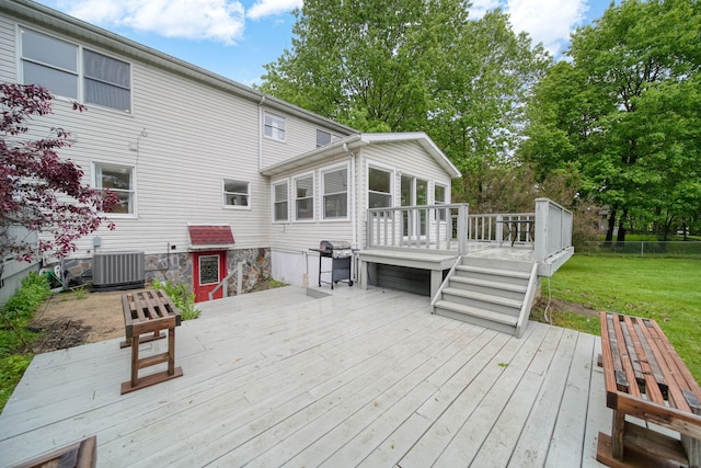 9428 Talladay Rd, Willis, MI 48191 - wooden deck featuring central AC unit and grilling area