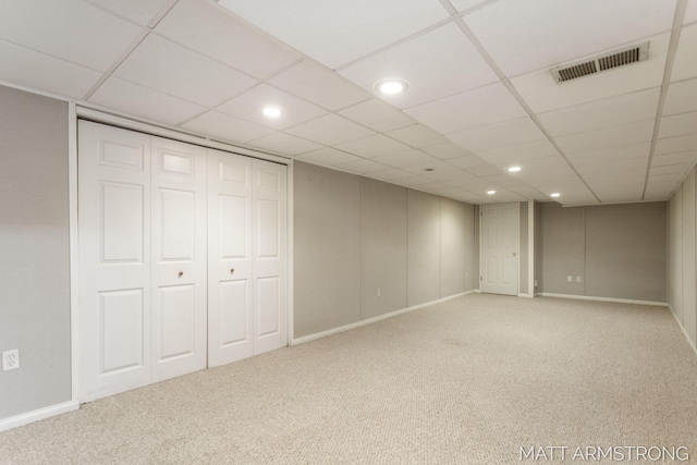 1272 Den Hertog St SW, Wyoming, MI 49509 - finished below grade area with carpet, baseboards, a paneled ceiling, and recessed lighting