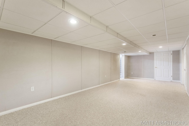 1272 Den Hertog St SW, Wyoming, MI 49509 - finished basement featuring carpet, recessed lighting, baseboards, and a paneled ceiling