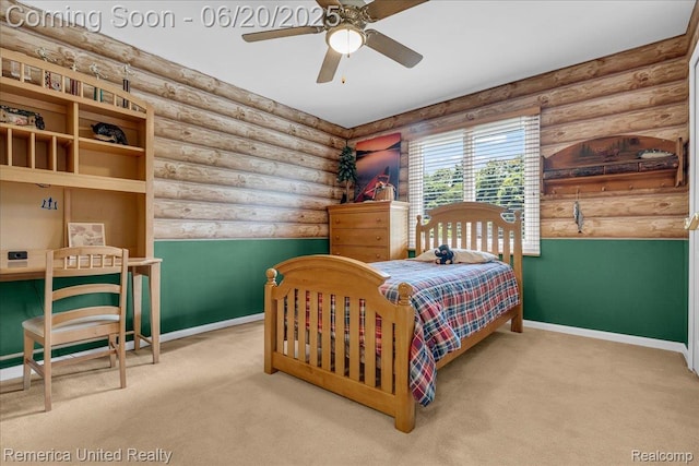22858 Saint George Cir S, Lyon, MI 48178 - carpeted bedroom with baseboards and rustic walls