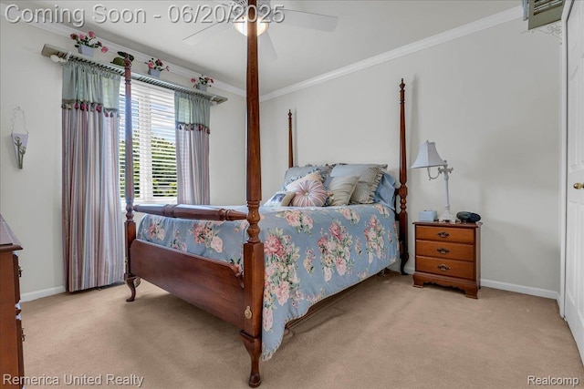 22858 Saint George Cir S, Lyon, MI 48178 - carpeted bedroom with ornamental molding and ceiling fan
