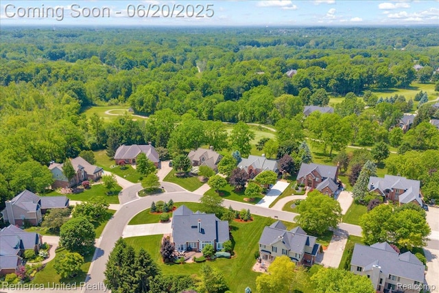22858 Saint George Cir S, Lyon, MI 48178 - aerial perspective of suburban area with a forest