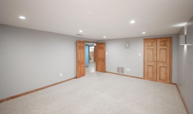2720 Willa Dr, Saint Joseph, MI 49085 - finished basement with recessed lighting, baseboards, and light colored carpet