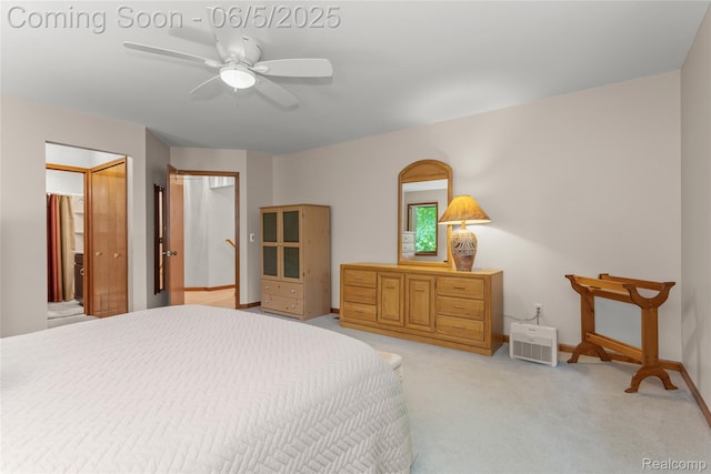 29915 Ardmore Dr, Farmington, MI 48334 - bedroom with light carpet, baseboards, and ceiling fan