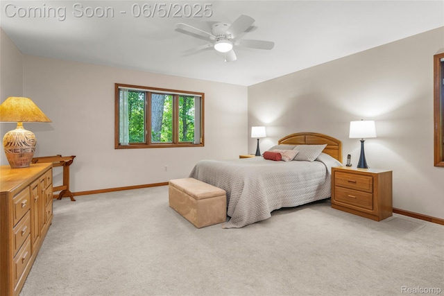 29915 Ardmore Dr, Farmington, MI 48334 - bedroom featuring light colored carpet, baseboards, and a ceiling fan