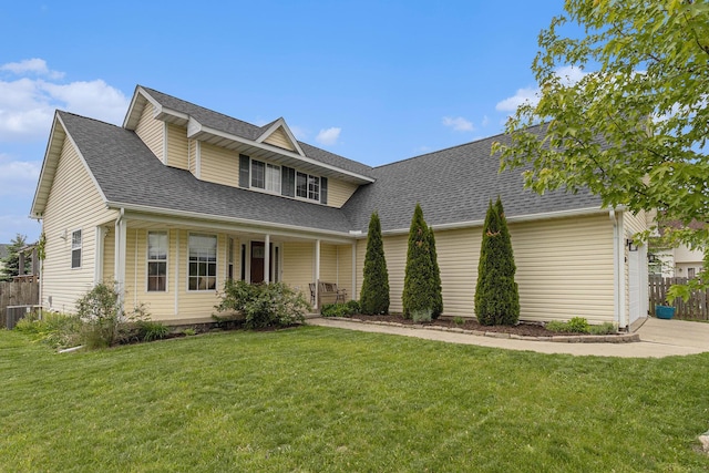 764 Allen Rd, Milan, MI 48160 - view of front of home featuring covered porch, roof with shingles, and central AC