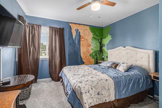 764 Allen Rd, Milan, MI 48160 - bedroom with carpet floors, baseboards, and ceiling fan