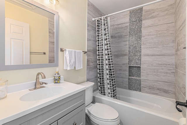 764 Allen Rd, Milan, MI 48160 - full bathroom with toilet, shower / bath combination with curtain, and vanity