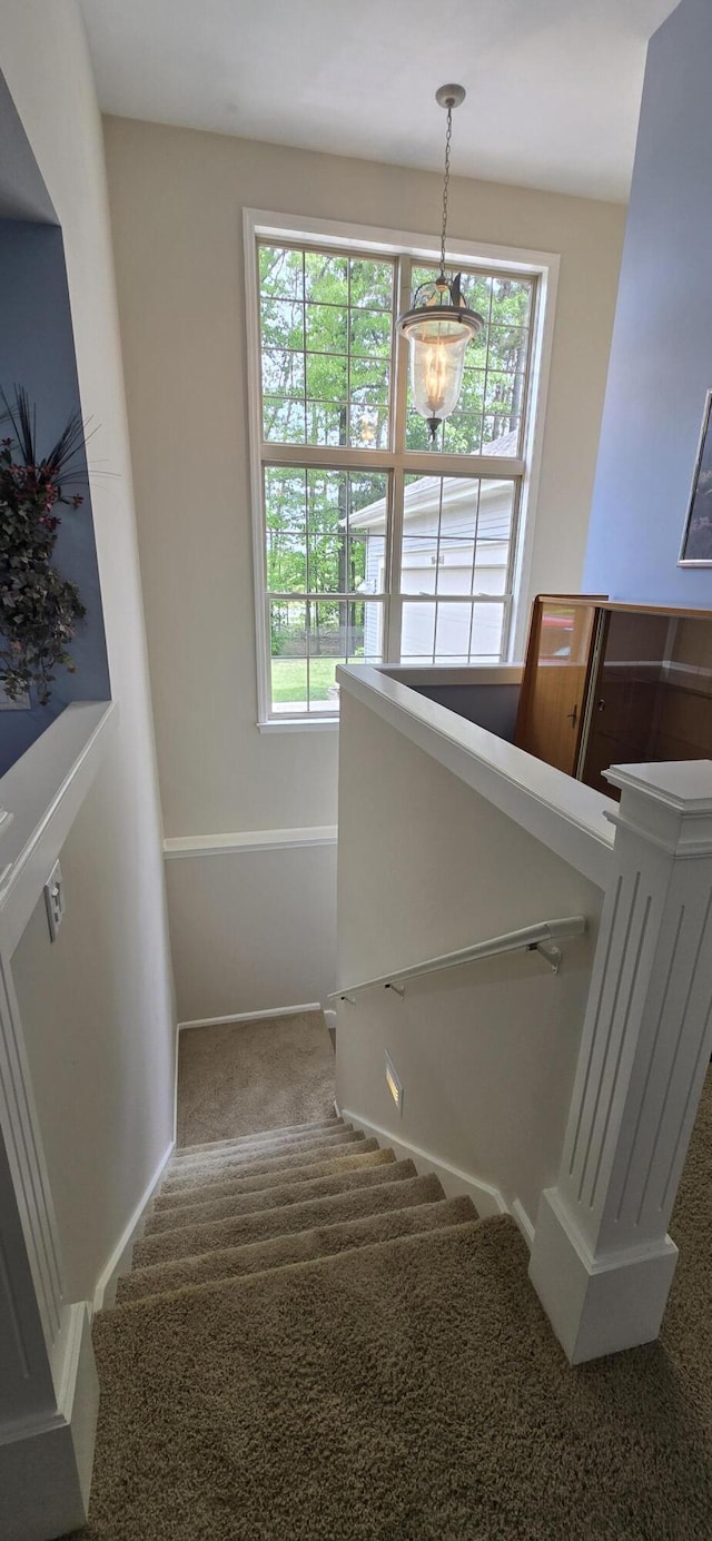 16448 Van Wagoner Rd, Spring Lake, MI 49456 - stairway with carpet and baseboards