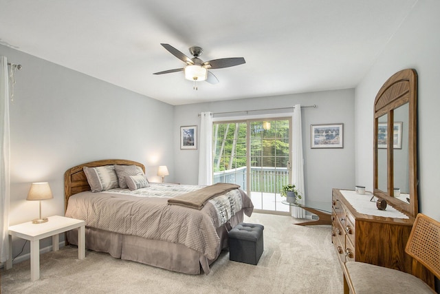 16448 Van Wagoner Rd, Spring Lake, MI 49456 - bedroom featuring access to outside, carpet, and a ceiling fan