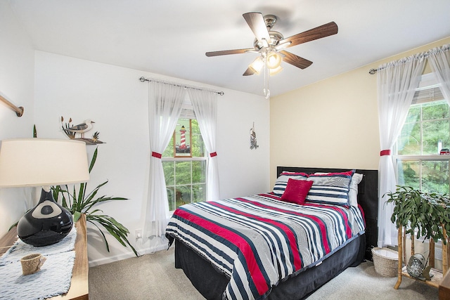 16448 Van Wagoner Rd, Spring Lake, MI 49456 - bedroom featuring carpet floors, multiple windows, and a ceiling fan