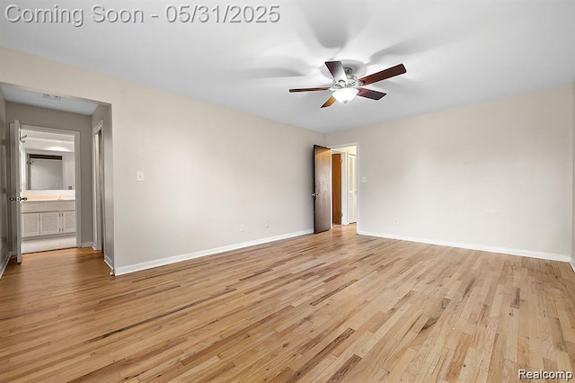 4041 W Maple Rd Apt 204, Bloomfield Hills, MI 48301 - empty room featuring ceiling fan, light wood-type flooring, and baseboards