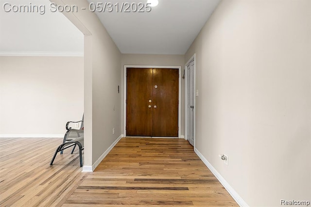 4041 W Maple Rd Apt 204, Bloomfield Hills, MI 48301 - doorway with light wood-style floors and baseboards