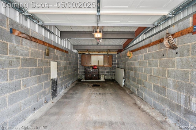 731 N Eton St, Birmingham, MI 48009 - garage with a garage door opener and concrete block wall