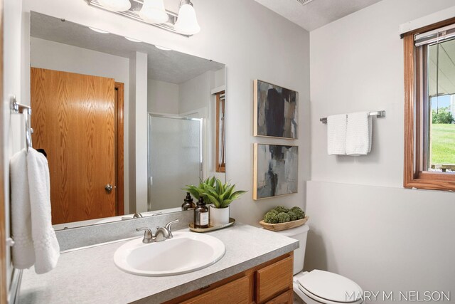 5540 Koster Dr SW, Wyoming, MI 49418 - bathroom with vanity, a shower stall, and toilet