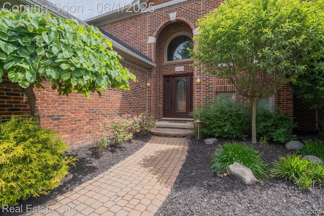 39888 Brylor, Clinton Township, MI 48038 - view of exterior entry with brick siding